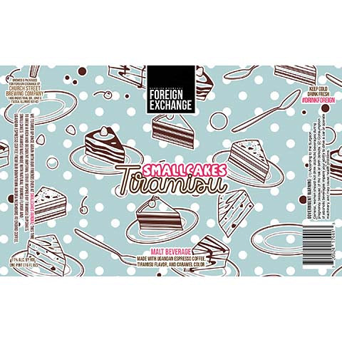 Foreign Exchange Smallcakes Tiramisu by Church Street Brewing Company, beer label