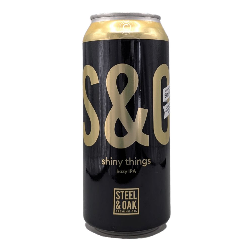 Shiny Things Hazy IPA by Steel & Oak Brewing Co., beer label