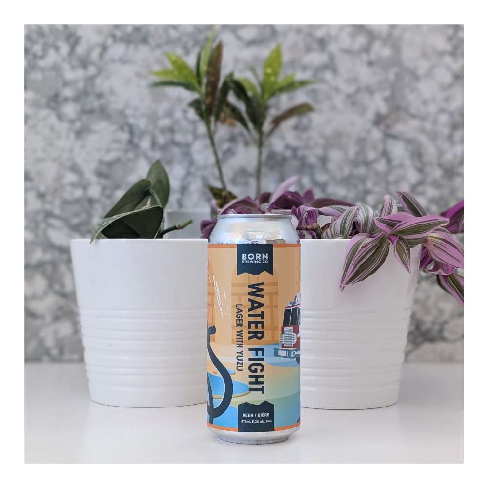 Water Fight Yuzu Lager by Born Brewing Co., beer label