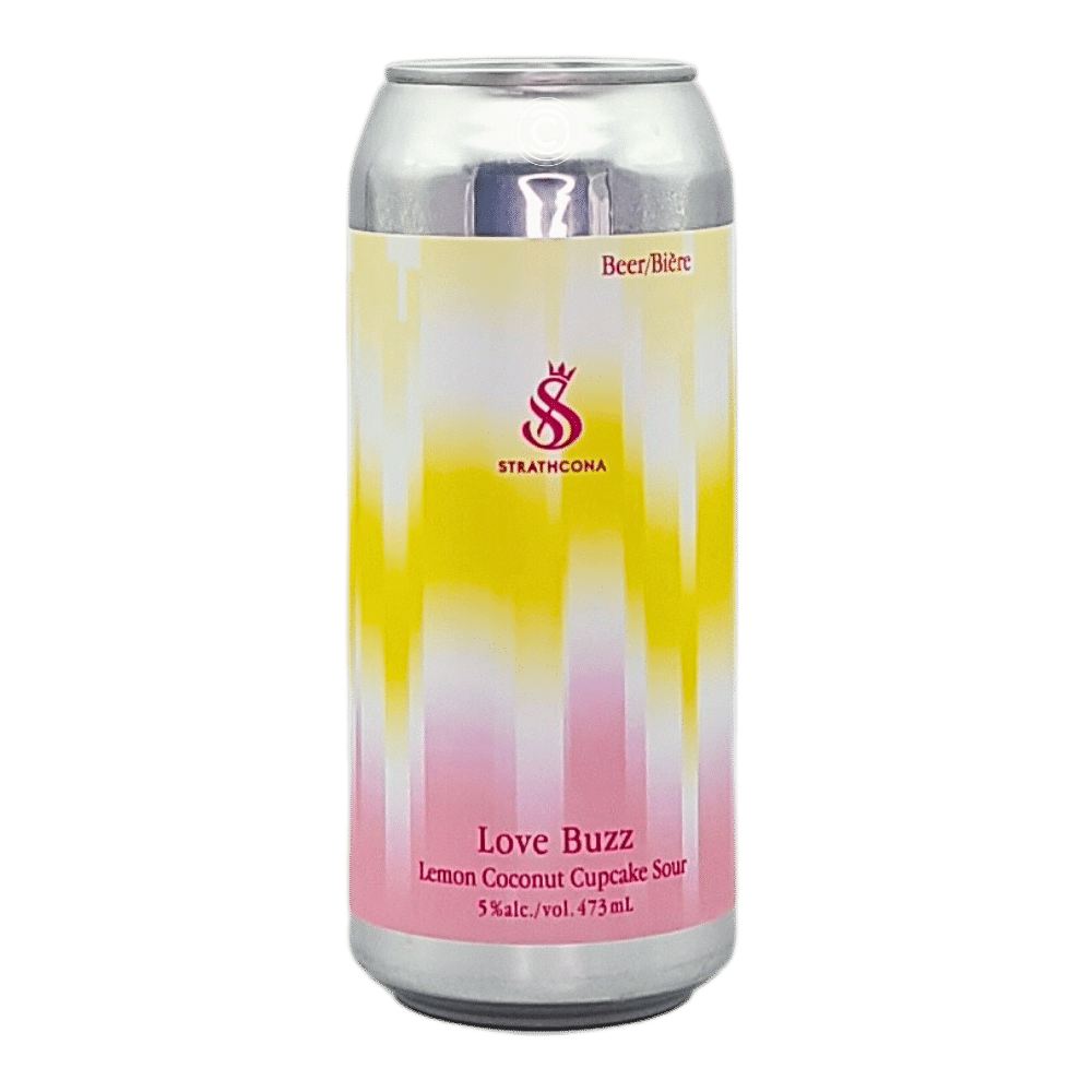 Love Buzz: Lemon Coconut Cupcake Sour by Strathcona Beer Company, beer label