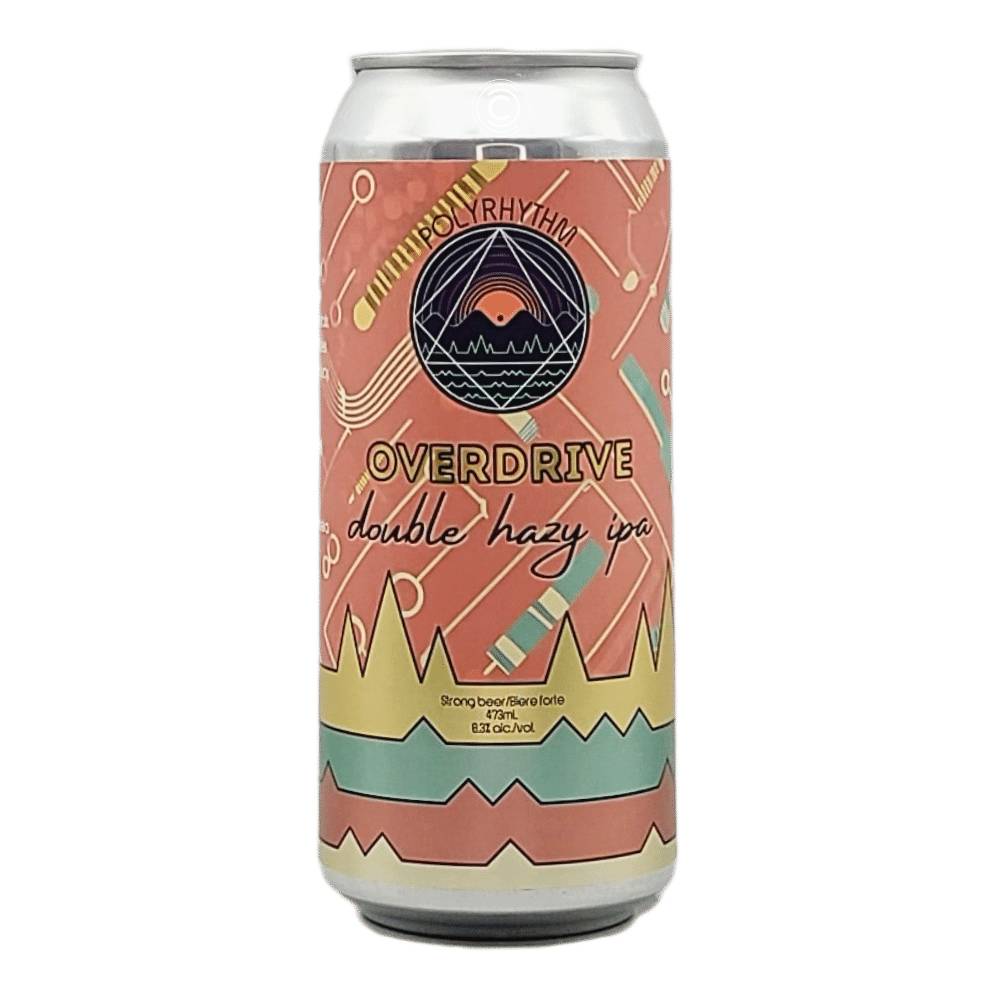 Overdrive Double Hazy IPA by Polyrhythm Brewing, beer label