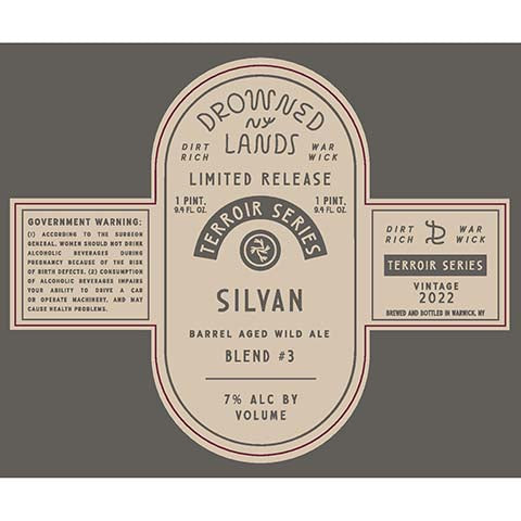 Drowned Lands Terroir Release Silvan Wild Ale by The Drowned Lands Brewery, beer label