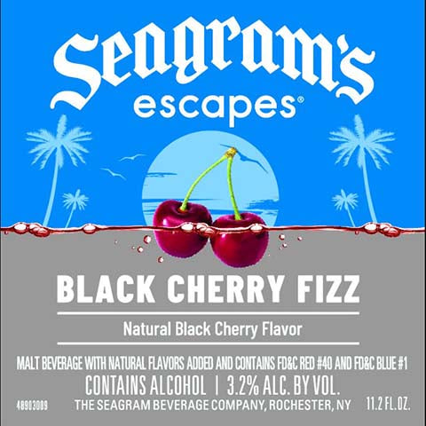 Seagram’s Black Cherry Fizz by Seagram, beer label