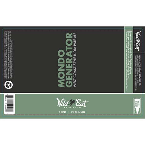 Wild East Mondo Generator IPA by Wild East Brewing Co, beer label