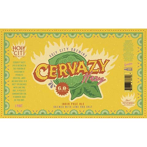 Holy City Cervazy Hazy IPA by Holy City Brewing, beer label