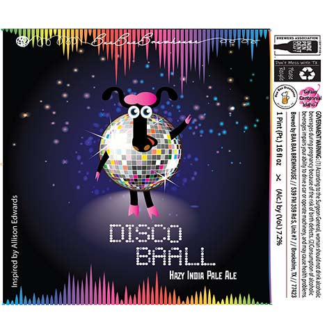 Baa Baa Disco Baall Hazy IPA by Baa Baa Brewhouse, beer label