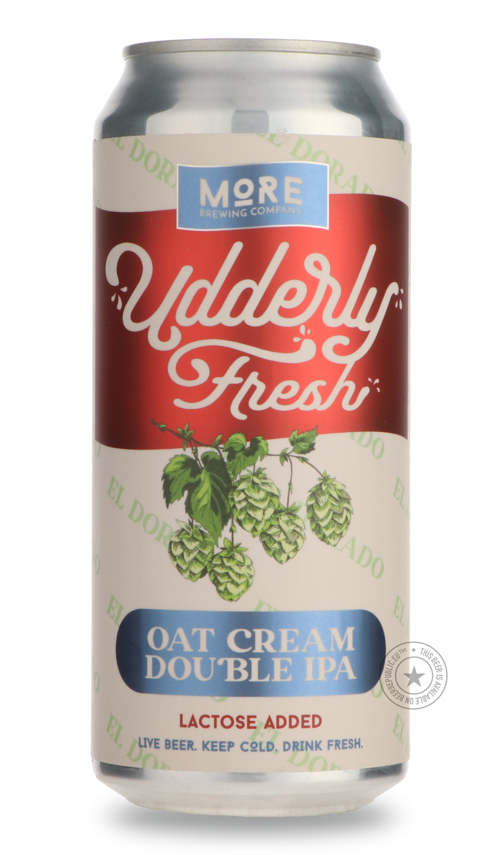 Udderly Fresh: El Dorado by More Brewing Company, beer label