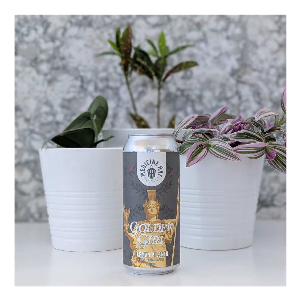 Golden Girl Pilsner by Medicine Hat Brewing Company, beer label