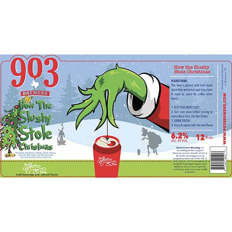 903 Brewers How The Slushy Stole Christmas Berliner Weisse Ale by 903 Brewers, beer label
