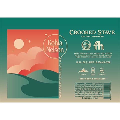 Crooked Stave Kohia Nelson IPA by Crooked Stave Artisan Beer Project, beer label