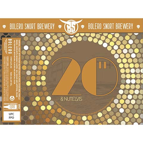 Bolero Snort 20th & Nutelvis Imperial Stout by Bolero Snort Brewery, beer label