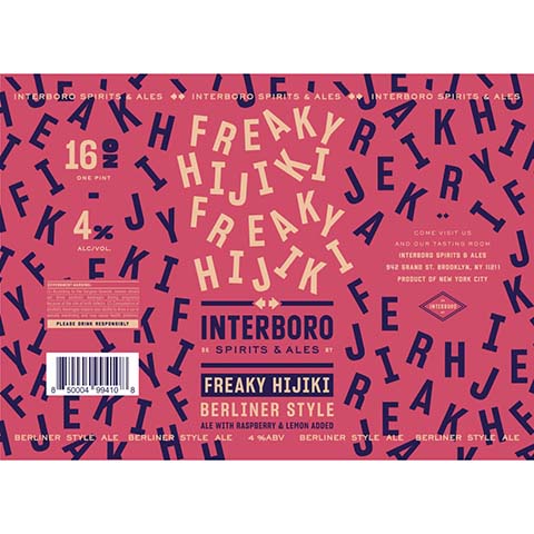 Interboro Freaky Hijiki Berliner Style Ale by Interboro Spirits And Ales, beer label