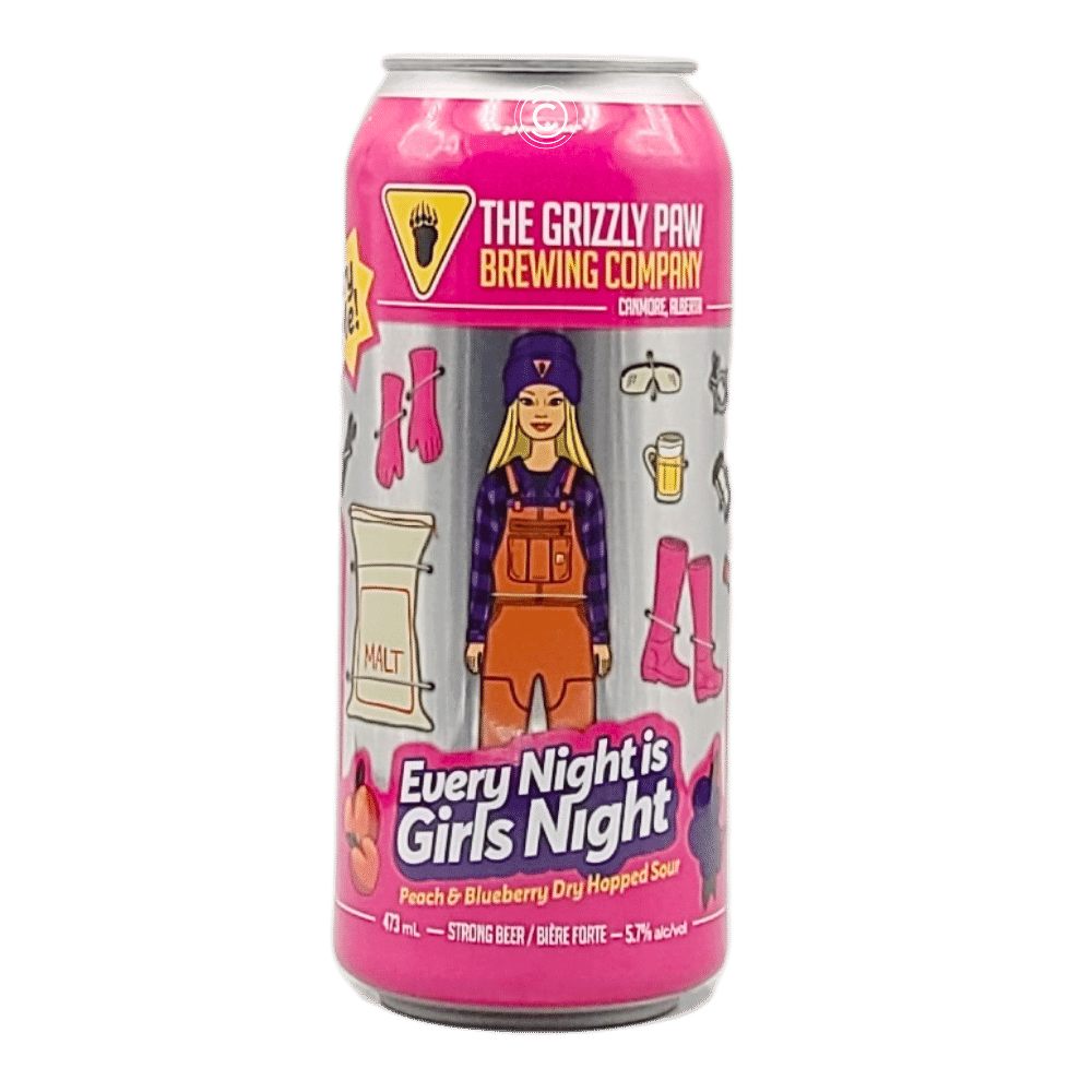 Every Night is Girls Night Sour by The Grizzly Paw Brewing Company, beer label
