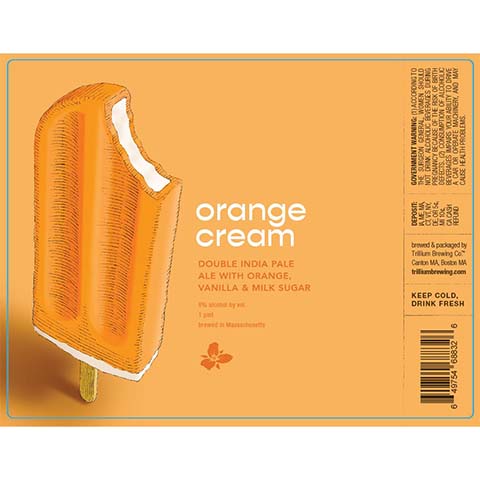 Trillium Orange Cream DIPA by Trillium Brewing, beer label