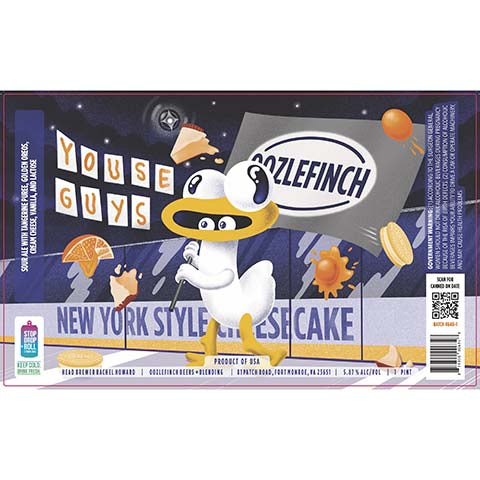 Oozlefinch Youse Guys New York Cheesecake by Oozlefinch Beers & Blending, beer label