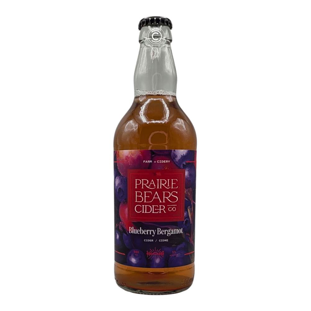 Blueberry Bergamot Cider by Prairie Bears Cider Co., beer label