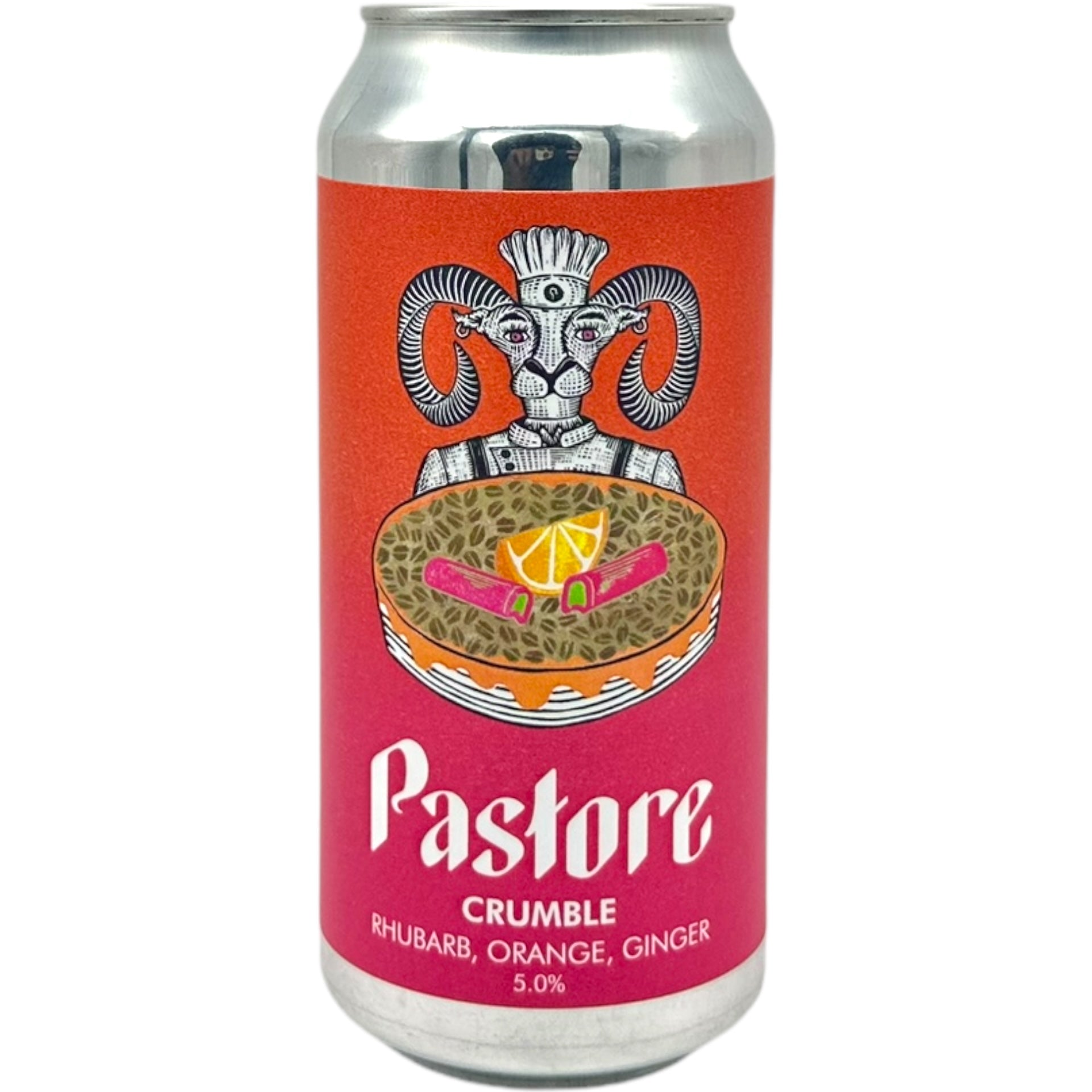 Pastore Crumble Rhubarb Orange Ginger by Pastore Brewing and Blending, beer label