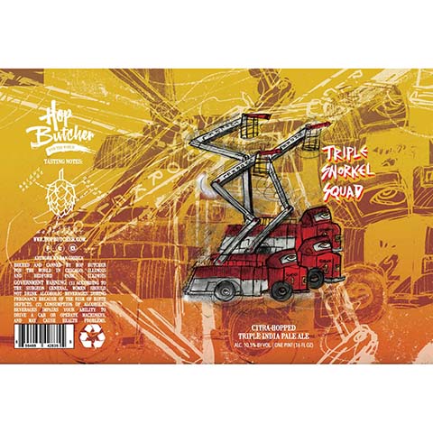 Hop Butcher Triple Snorkel Squad TIPA by Hop Butcher For the World, beer label