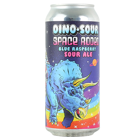 Paperback Dino Sour Rodeo Space Blue Raspberry Sour Ale by Paperback Brewing Co., beer label