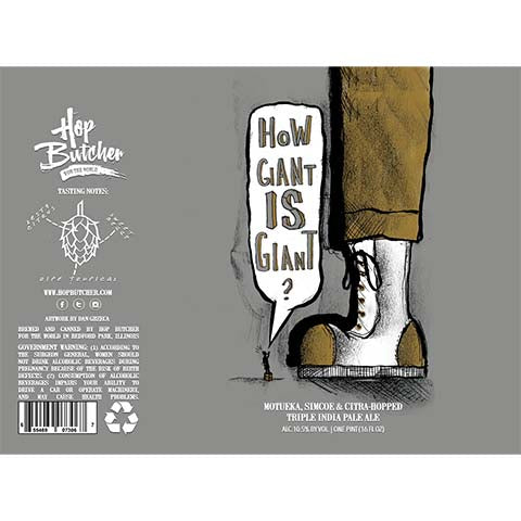 Hop Butcher How Giant Is Giant? TIPA by Hop Butcher For the World, beer label