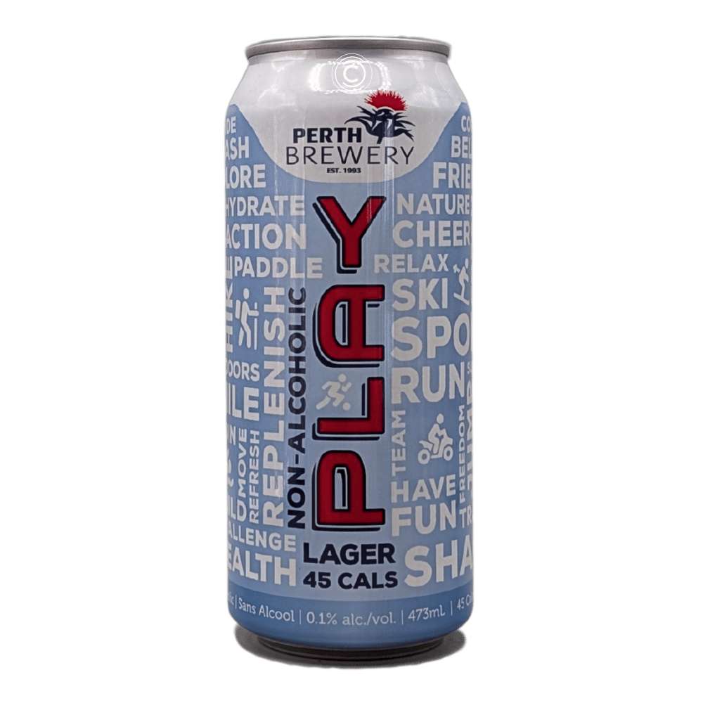Play Non-Alcoholic Lager by Perth Brewery, beer label