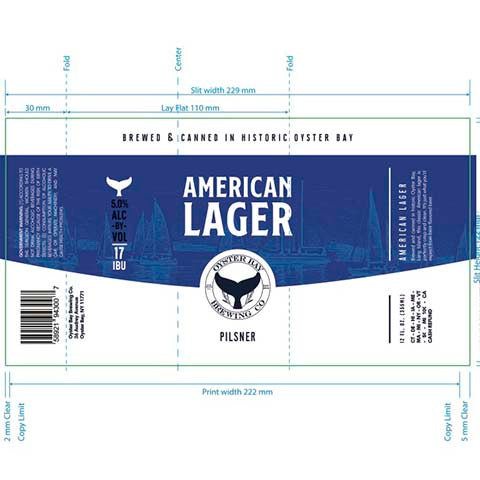 Oyster Bay American Lager Pilsner by Oyster Bay Brewing, beer label