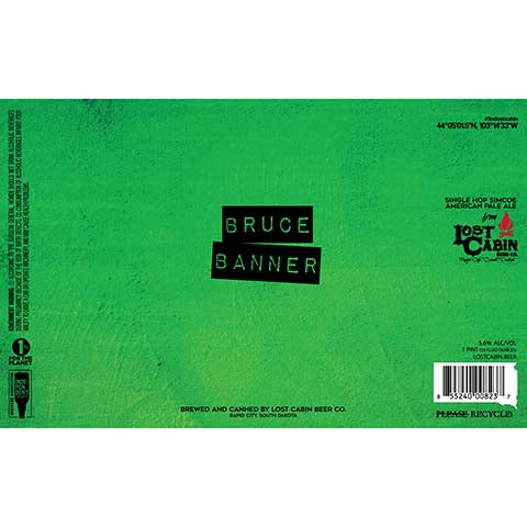 Lost Cabin Bruce Banner Pale Ale by Lost Cabin Beer Co., beer label