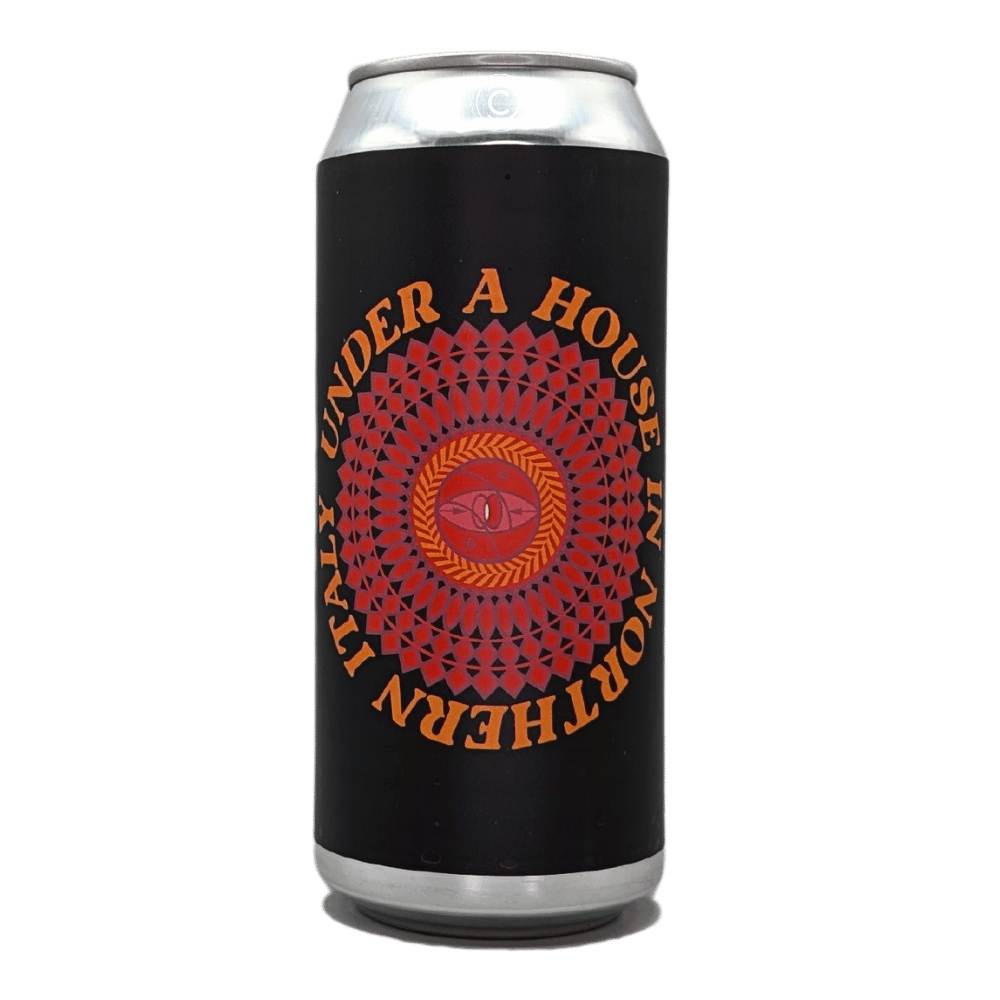 Under A House In Northern Italy Amaretto Coffee Stout by Blood Brothers Brewing, beer label