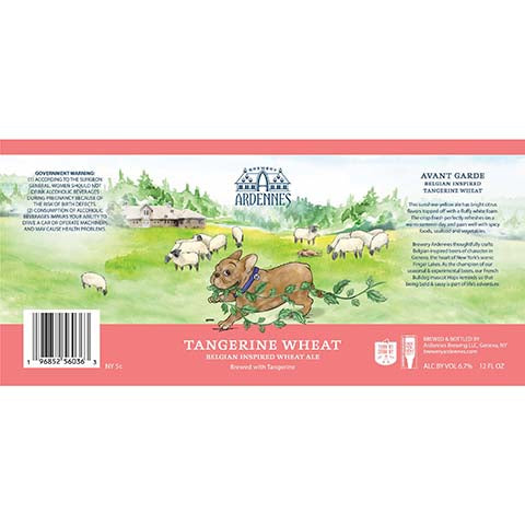 Ardennes Tangerine Wheat Ale by Ardennes Brewing LLC, beer label