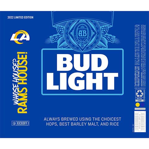 Bud Light Whose House? Rams House! by Anheuser-Busch, beer label