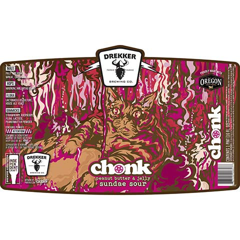 Drekker Chonk Peanut Butter & Jelly Sundae Sour by Drekker Brewing Company, beer label