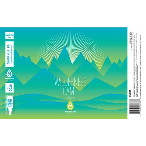 Ever Grain Wilderness Camp Pilsner by Ever Grain Brewing Co, beer label