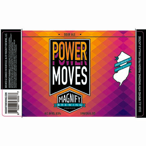 Magnify Power Moves Sour Ale by Magnify Brewing Company, beer label