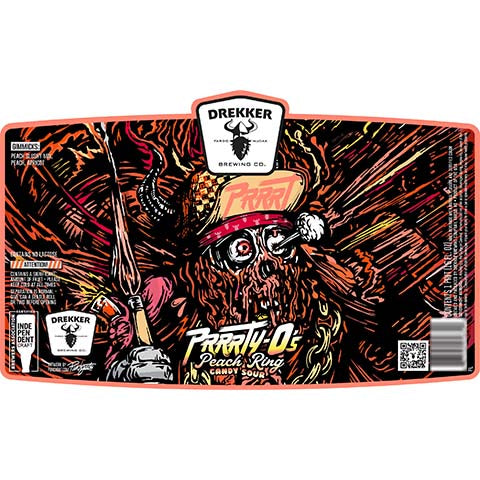 Drekker PRRRT PRRRTY-Os Peach Ring Candy Sour by Drekker Brewing Company, beer label