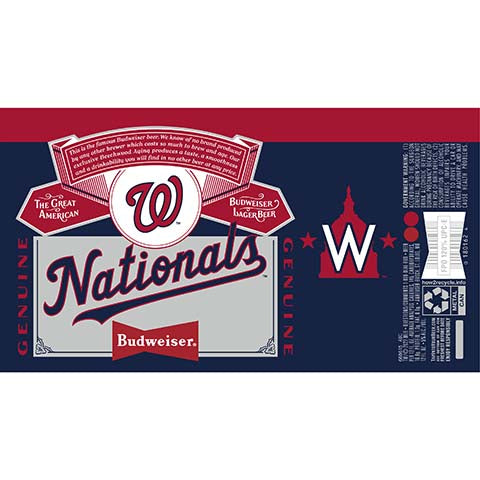 Budweiser W Nationals by Anheuser-Busch, beer label