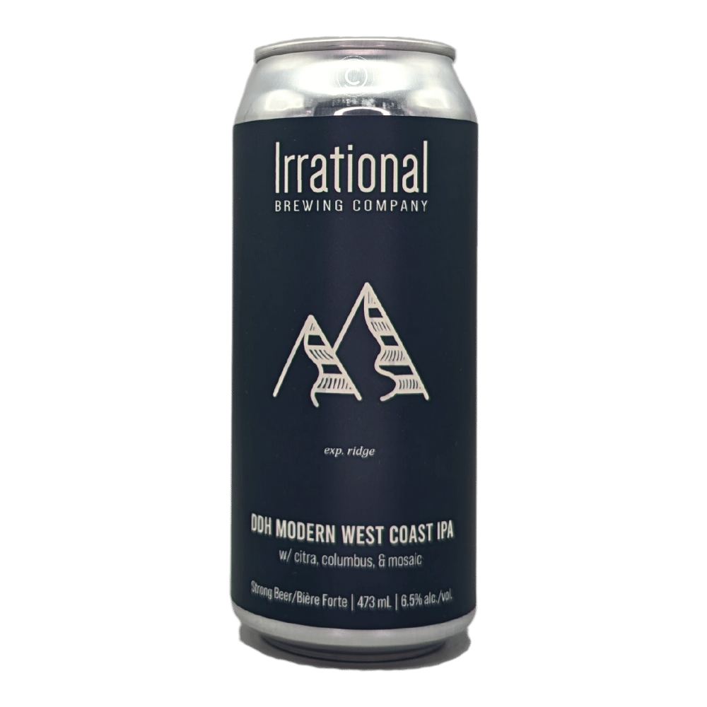 Exp. Ridge Modern West Coast IPA by Irrational Brewing Company, beer label