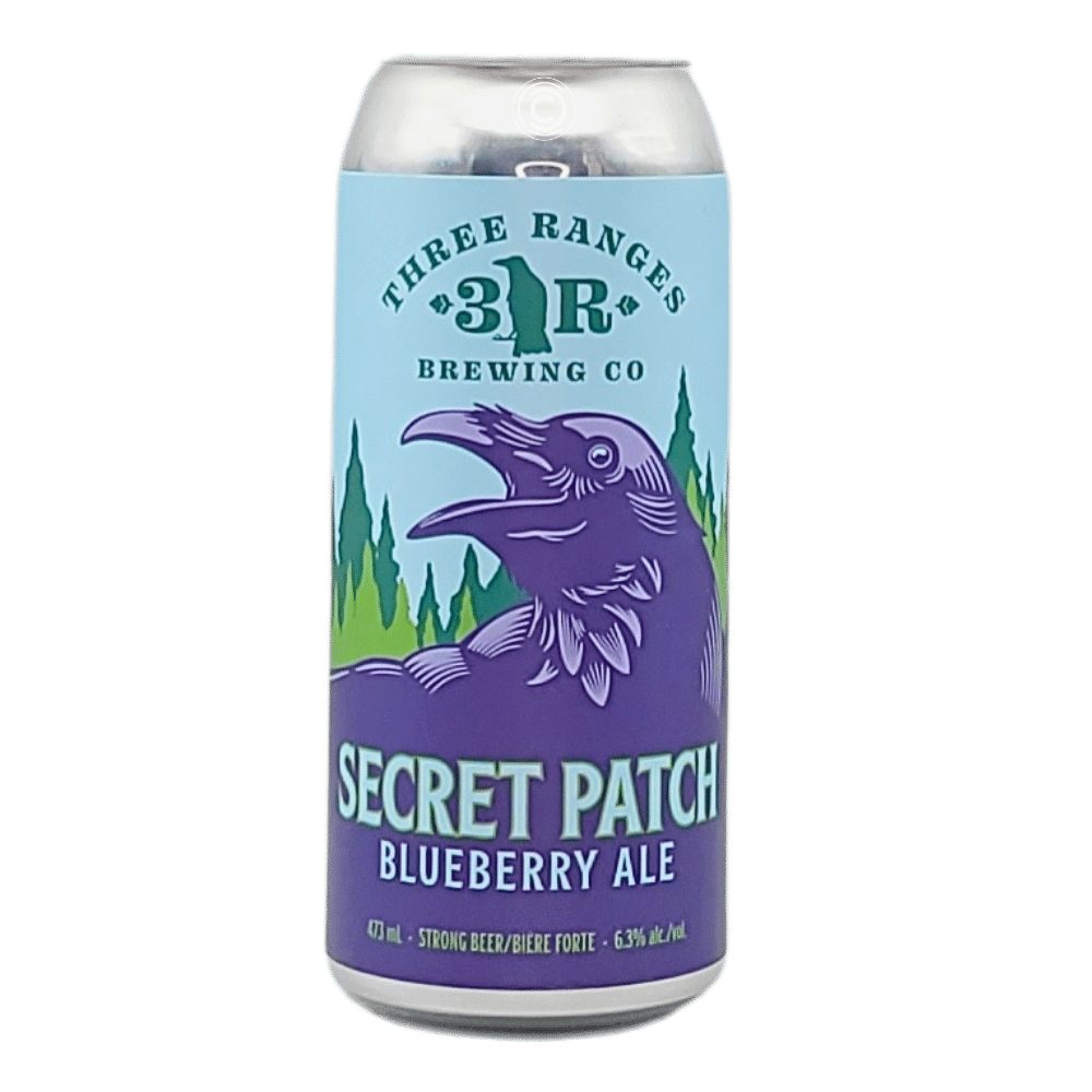 Secret Patch Blueberry Ale by Three Ranges Brewing Company, beer label