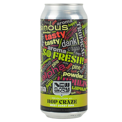 New Glory Hop Craze Revolution #3 DIPA by New Glory Craft Brewery, beer label