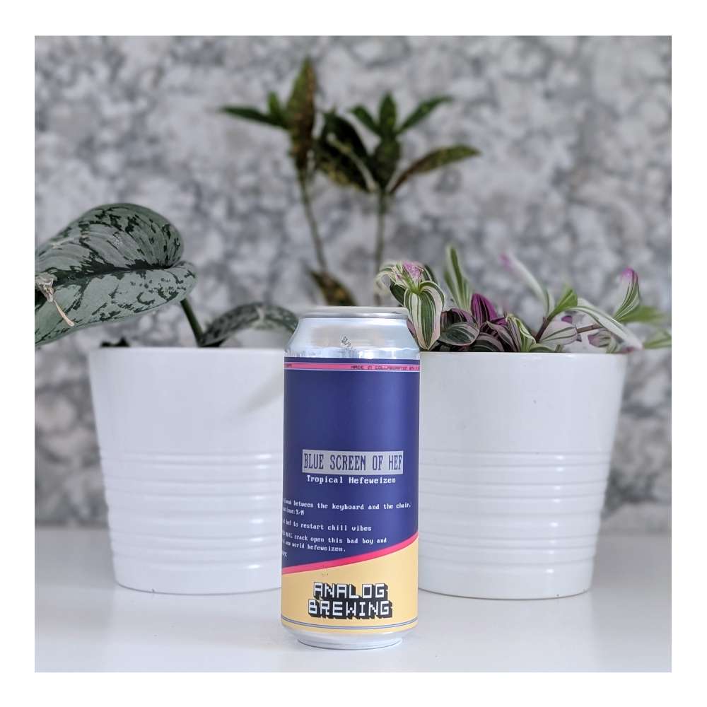 Blue Screen of Hef Summer Tropical Hefeweizen by Analog Brewing Company, beer label