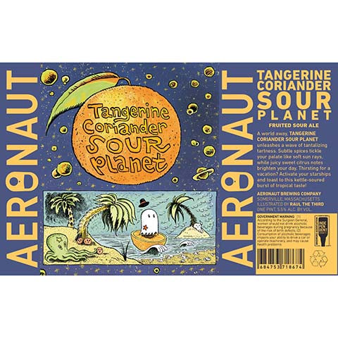 Aeronaut Tangerine Coriander Sour Planet Sour Ale by Aeronaut Brewing Company, beer label