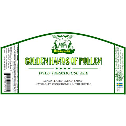 Brewing Koltur Golden Hands of Pollen Wild Farmhouse Ale by Green Street Brewery, beer label