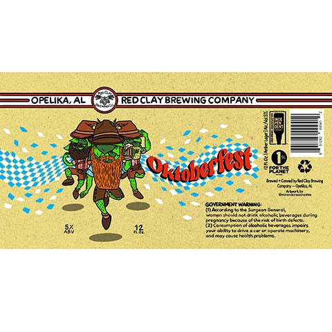 Red Clay Oktoberfest Amber Lager by Red Clay Brewing Company, beer label
