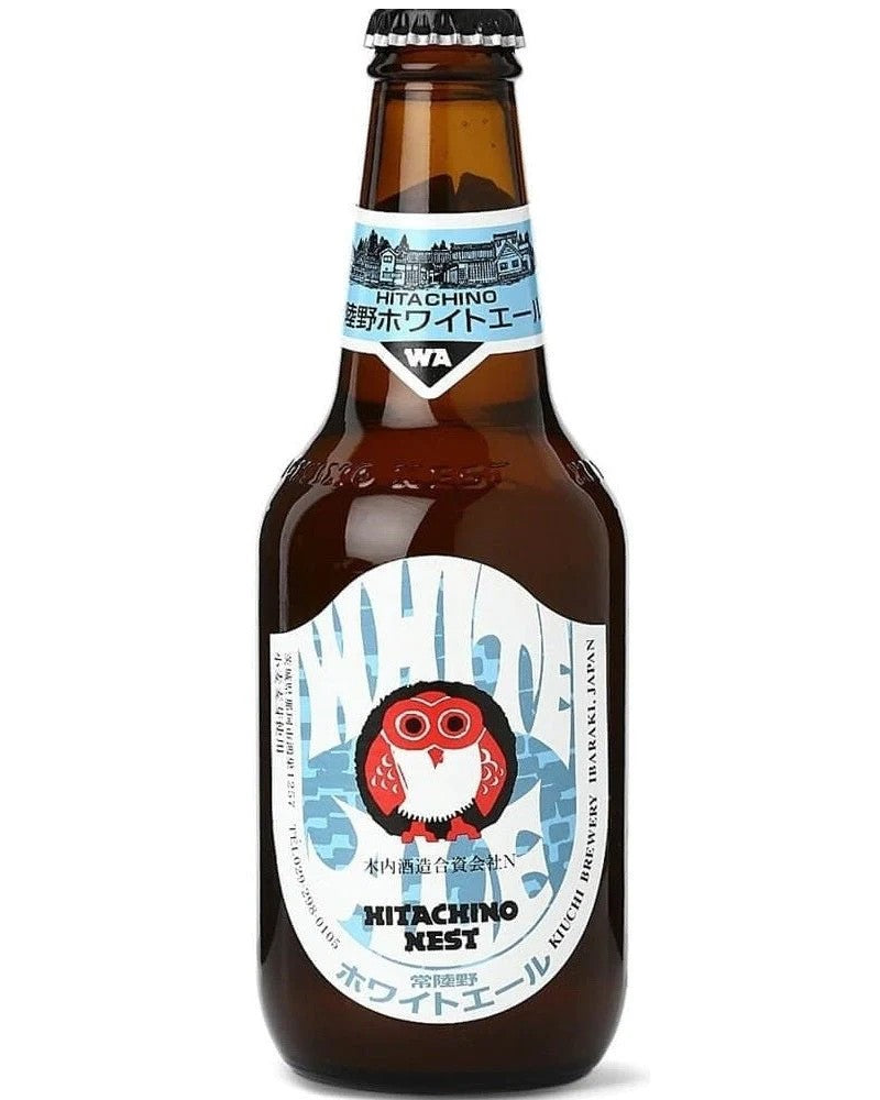 Hitachino Nest Belgian White Ale Beer 4-Pack by Kiuchi Brewery, beer label