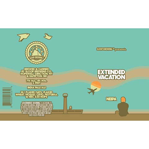 Sloop Extended Vacation NEIPA by Sloop Brewing, beer label