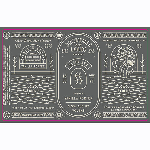 Drowned Lands Black Ash Foeder Vanilla Porter by The Drowned Lands Brewery, beer label