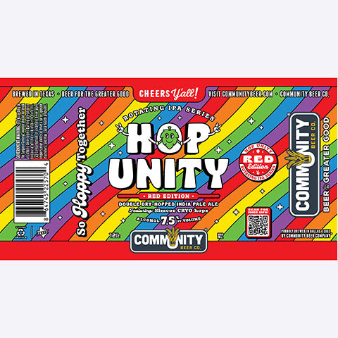 Community Beer Hop Community Red Edition IPA by Community Beer Co, beer label
