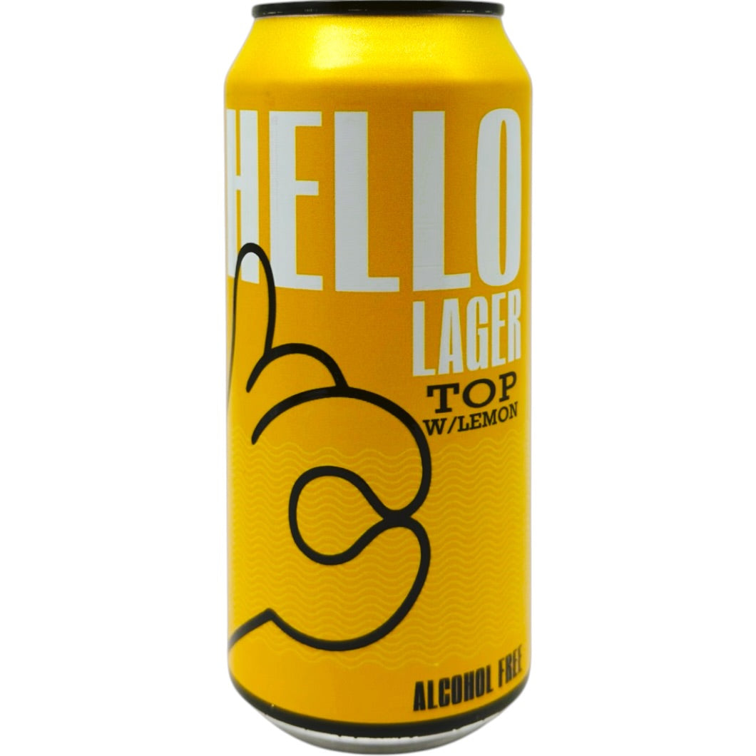 Hello Lager Top With Lemon by HELLO Lager, beer label