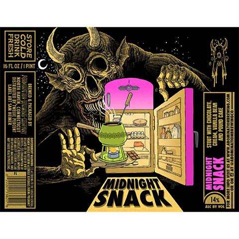 Abomination Midnight Snack Stout by Abomination Brewing Company, beer label