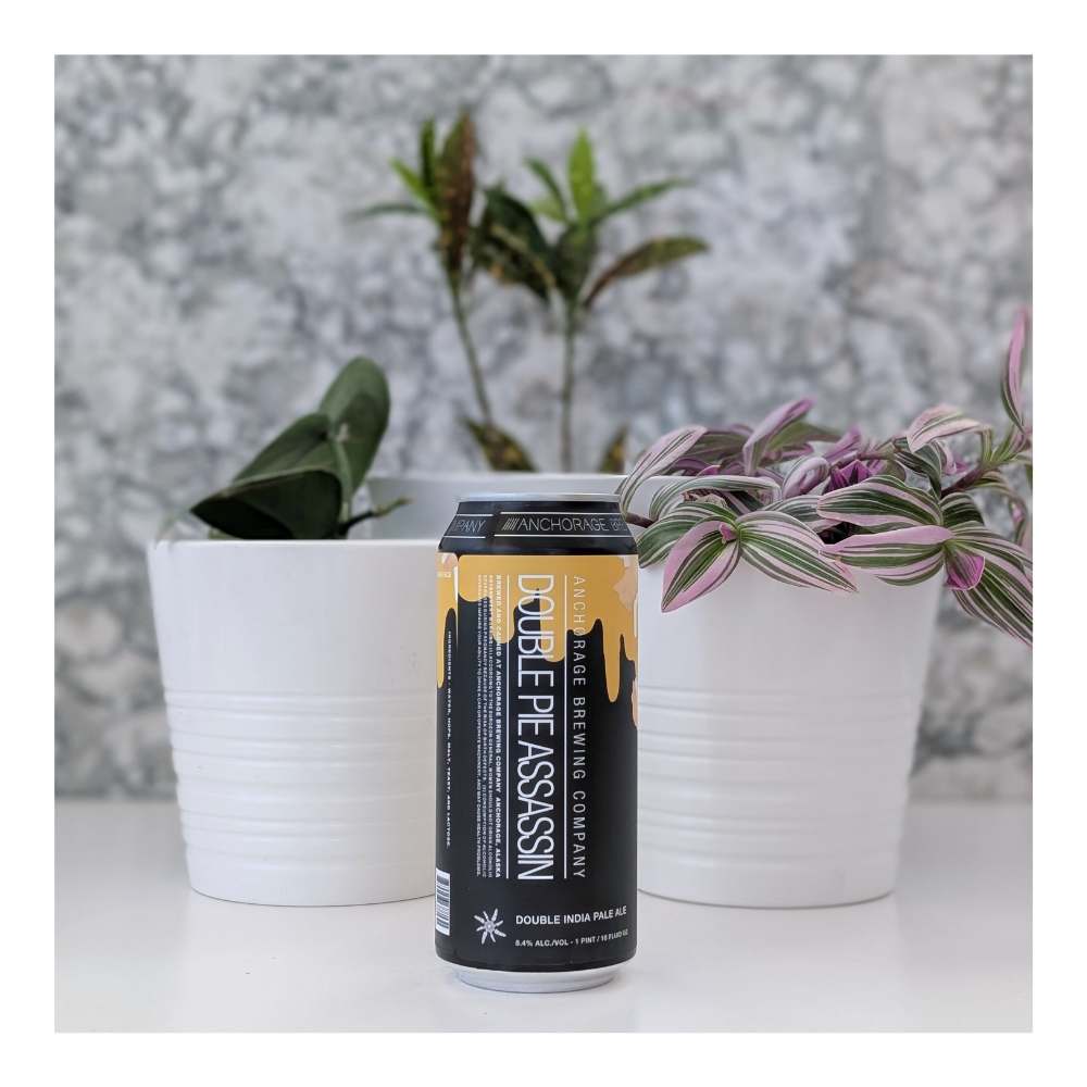 Double Pie Assassin Hazy Double IPA by Anchorage Brewing, beer label