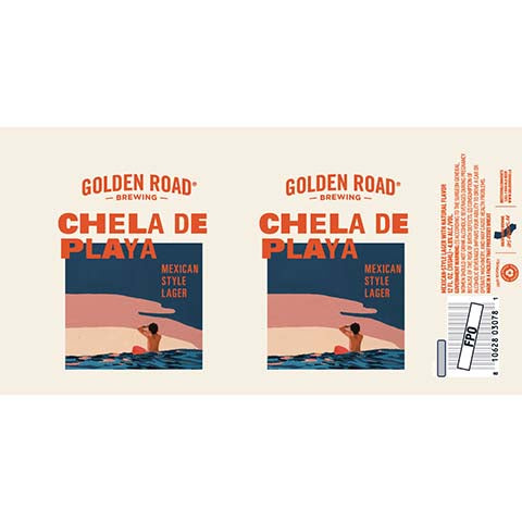 Golden Road Chela De Playa Mexican Lager by Golden Road Brewing, beer label